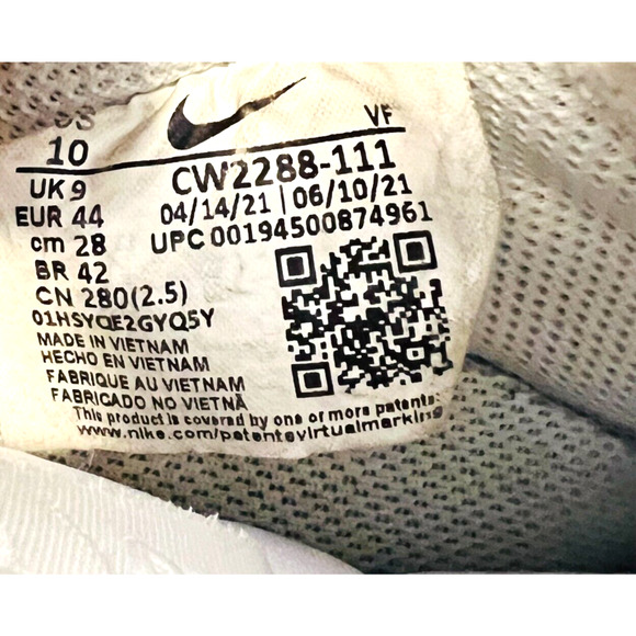 Nike Air Force 1 Mens 10 White Leather Low Shoes '07 CW2288 111 Sneakers Trainer - Picture 9 of 9